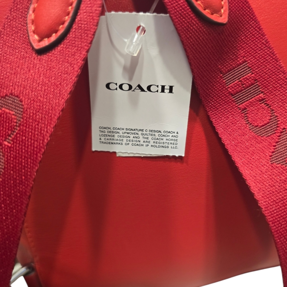 NWT Coach CR100 Pace Backpack Smooth Leather Miami Red - Picture 14 of 15